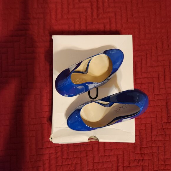 Women's Sz 6.5 Patent Blue 5" Platform Heels - Picture 4 of 4